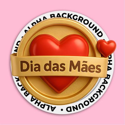 Selo 3D Dia das Mães Para Composição PSD
