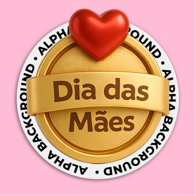 Selo 3D Dia das Mães Para Composição PSD