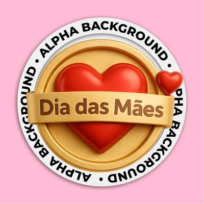 Selo 3D Dia das Mães Para Composição PSD