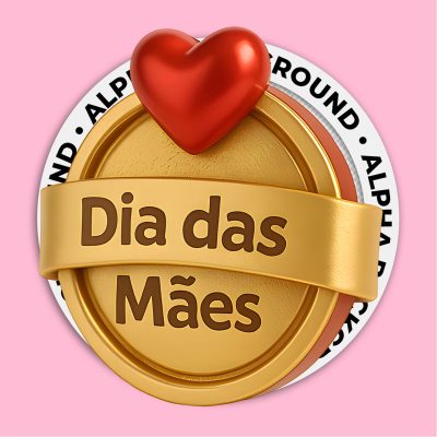 Selo 3D Dia das Mães Para Composição PSD