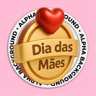 Selo 3D Dia das Mães Para Composição PSD