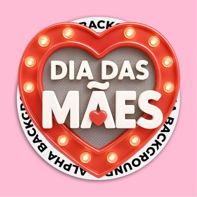 Selo 3D Dia das Mães Para Composição PSD