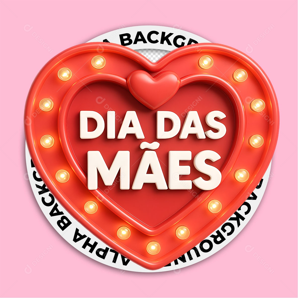 Selo 3D Dia das Mães Para Composição PSD