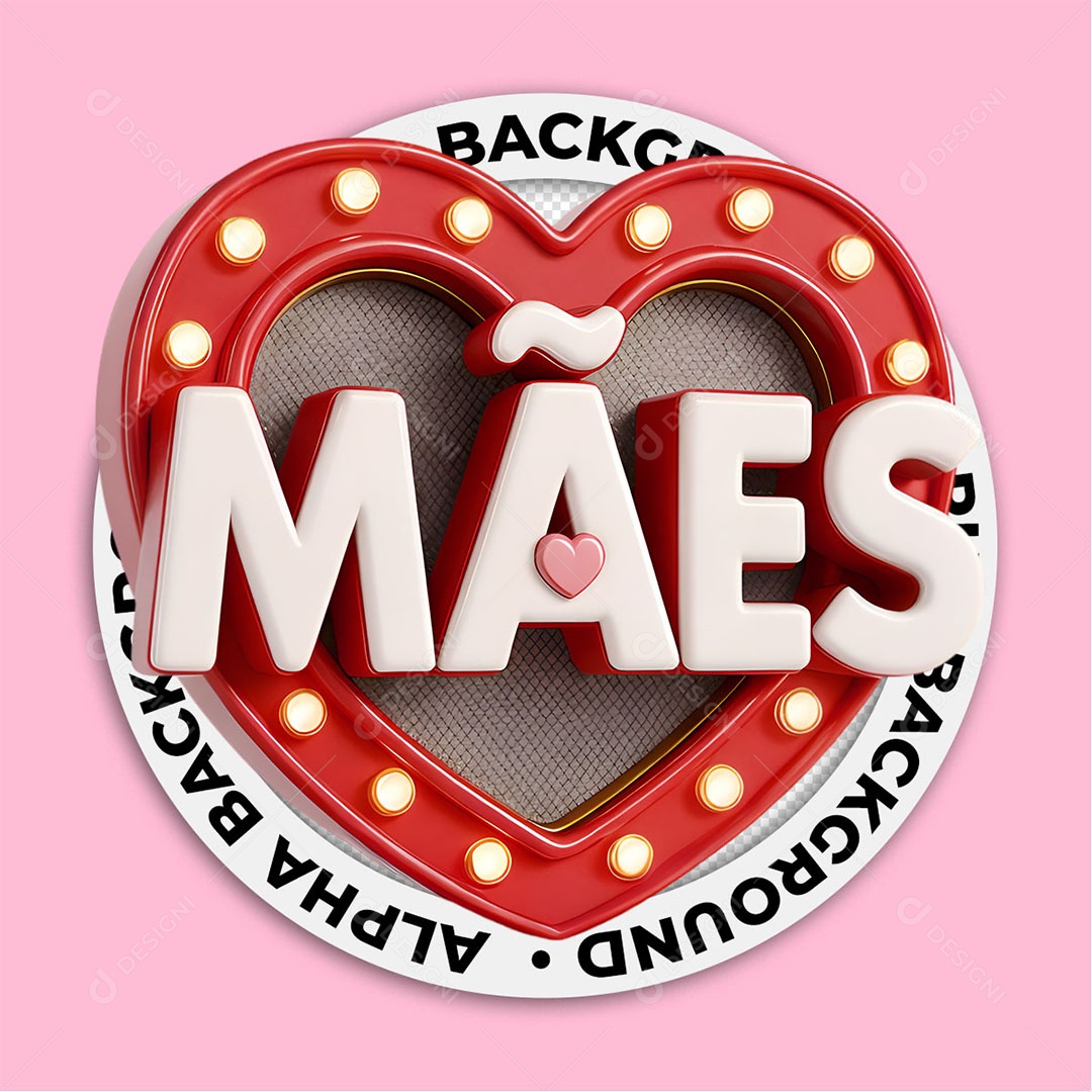 Selo 3D Mães Para Composição PSD