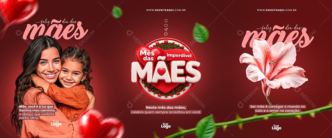 Banner Feliz Dia das Mães Social Media PSD Editável
