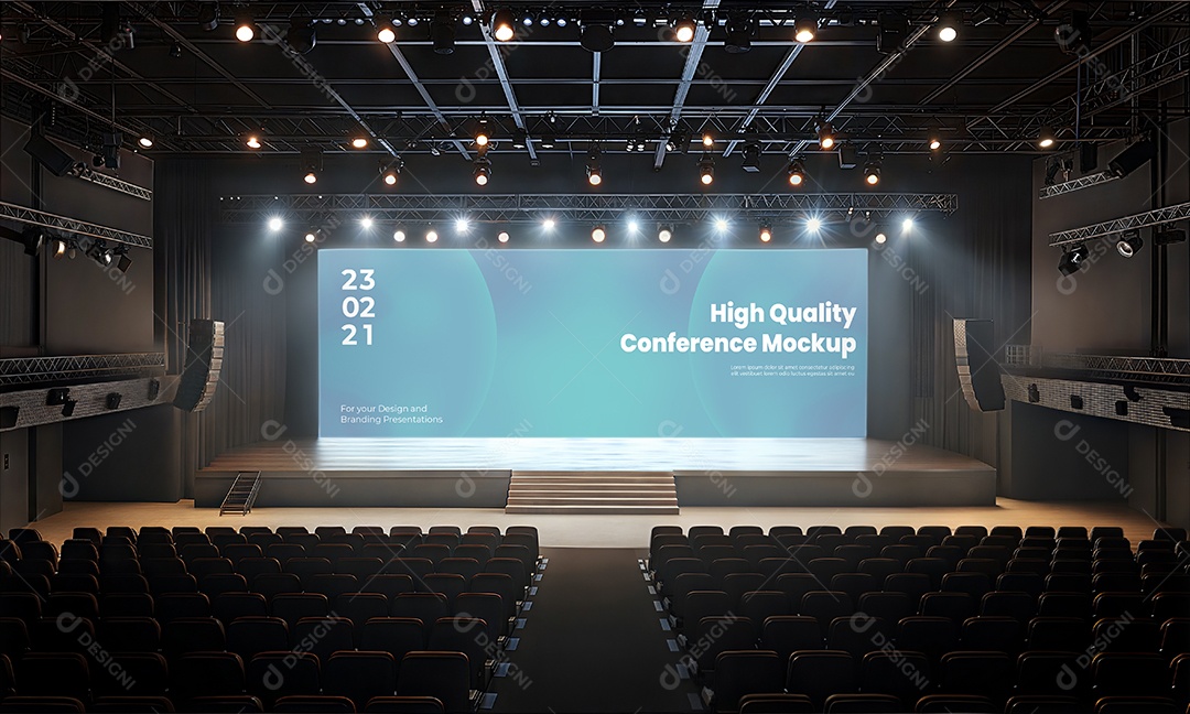 Espaço de Conferência PSD Editável Mockup