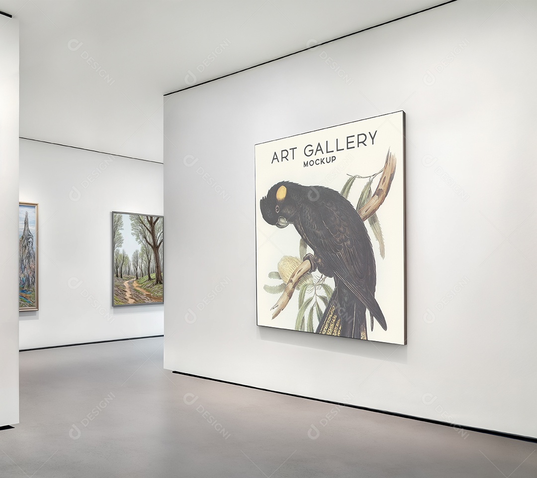 Mockup Galeria de Arte PSD Editável