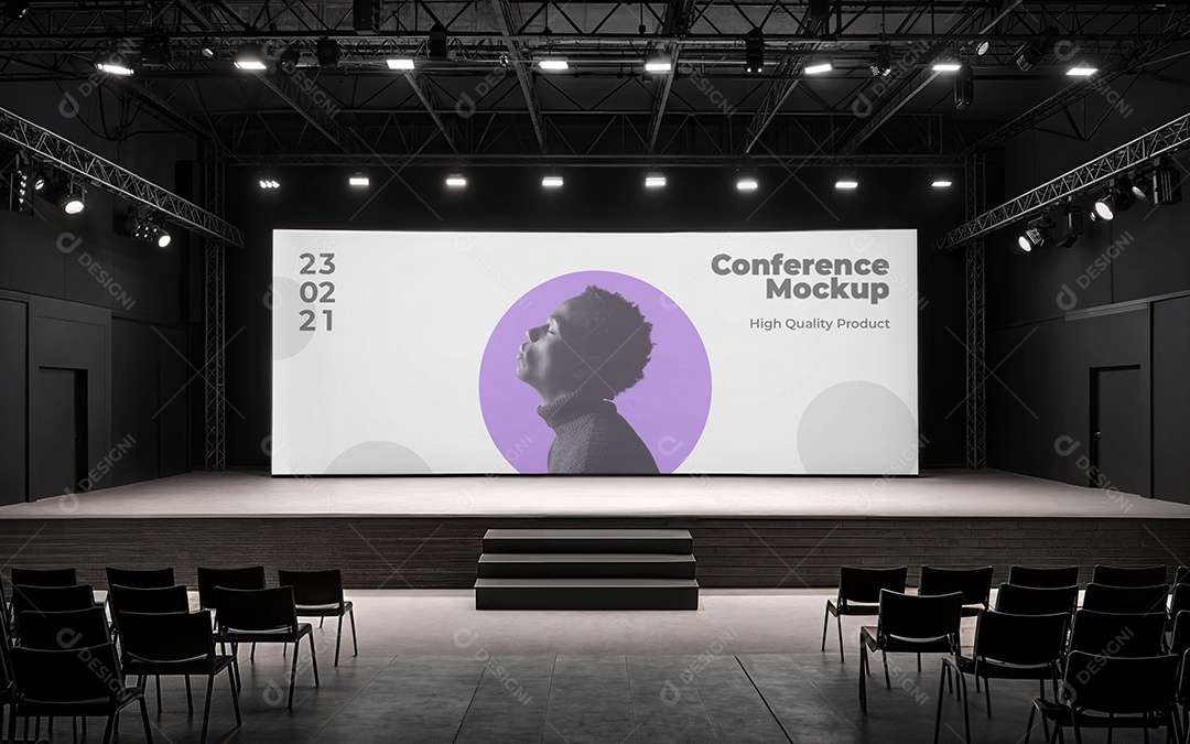 Espaço de Conferência PSD Editável Mockup