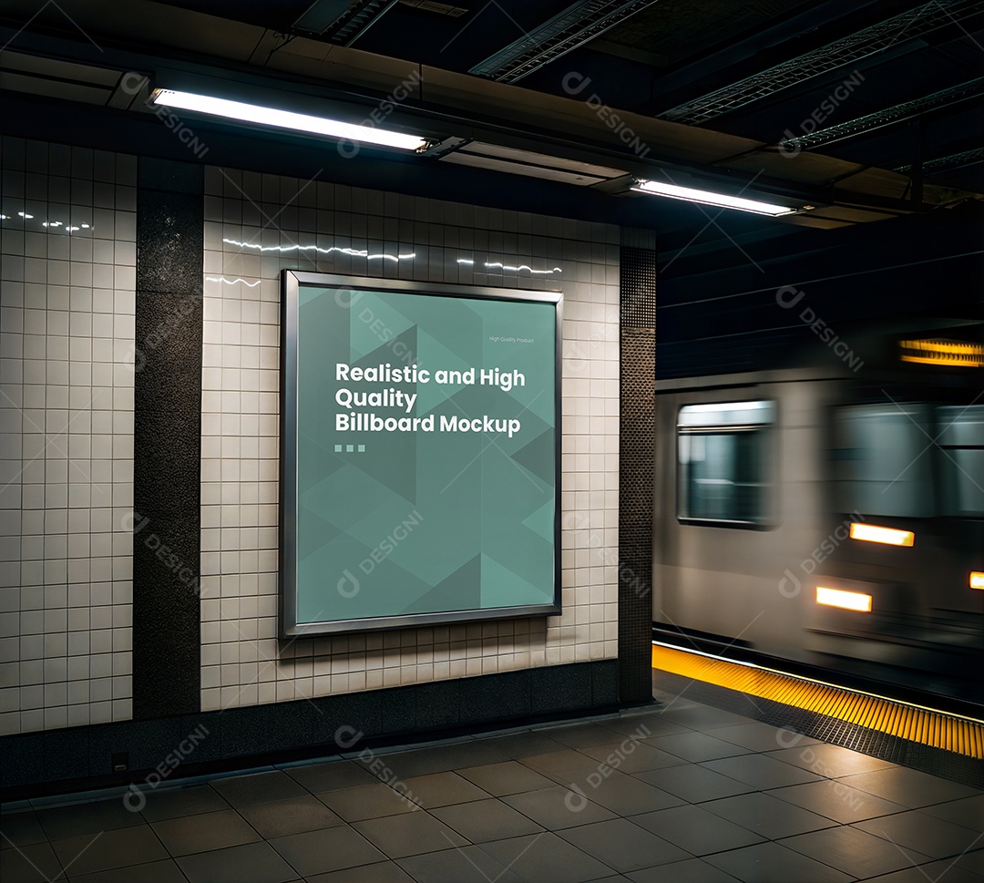 Mockup Poster Publicitário PSD Editável