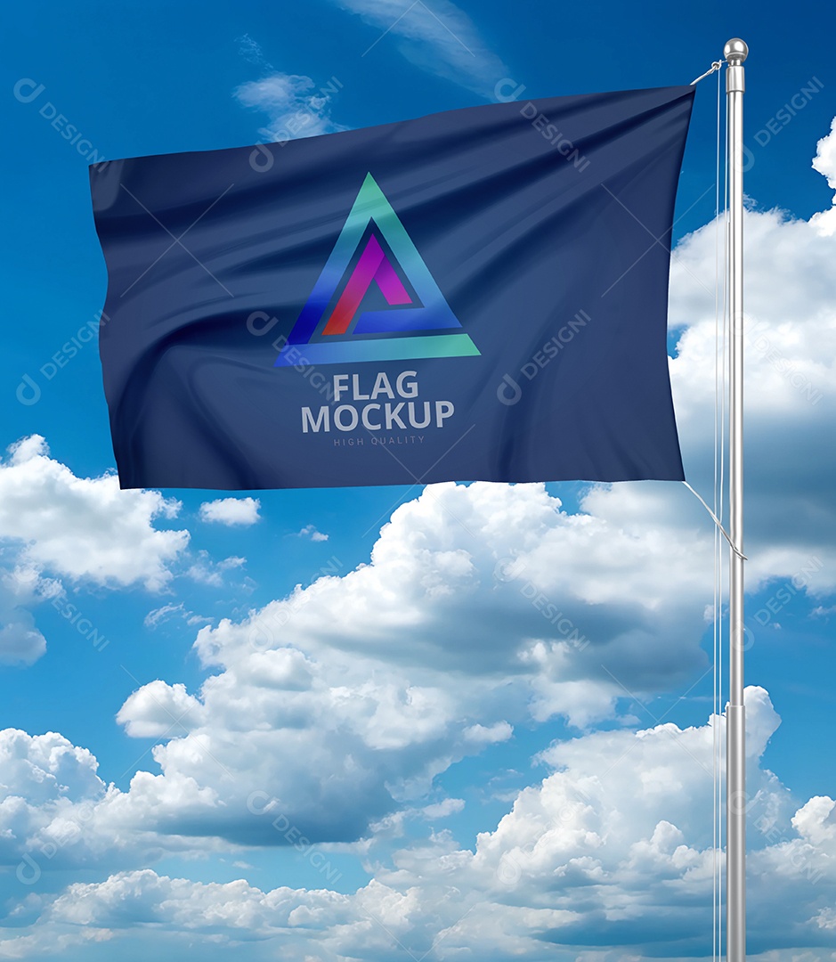 Mockup de Bandeira PSD Editável