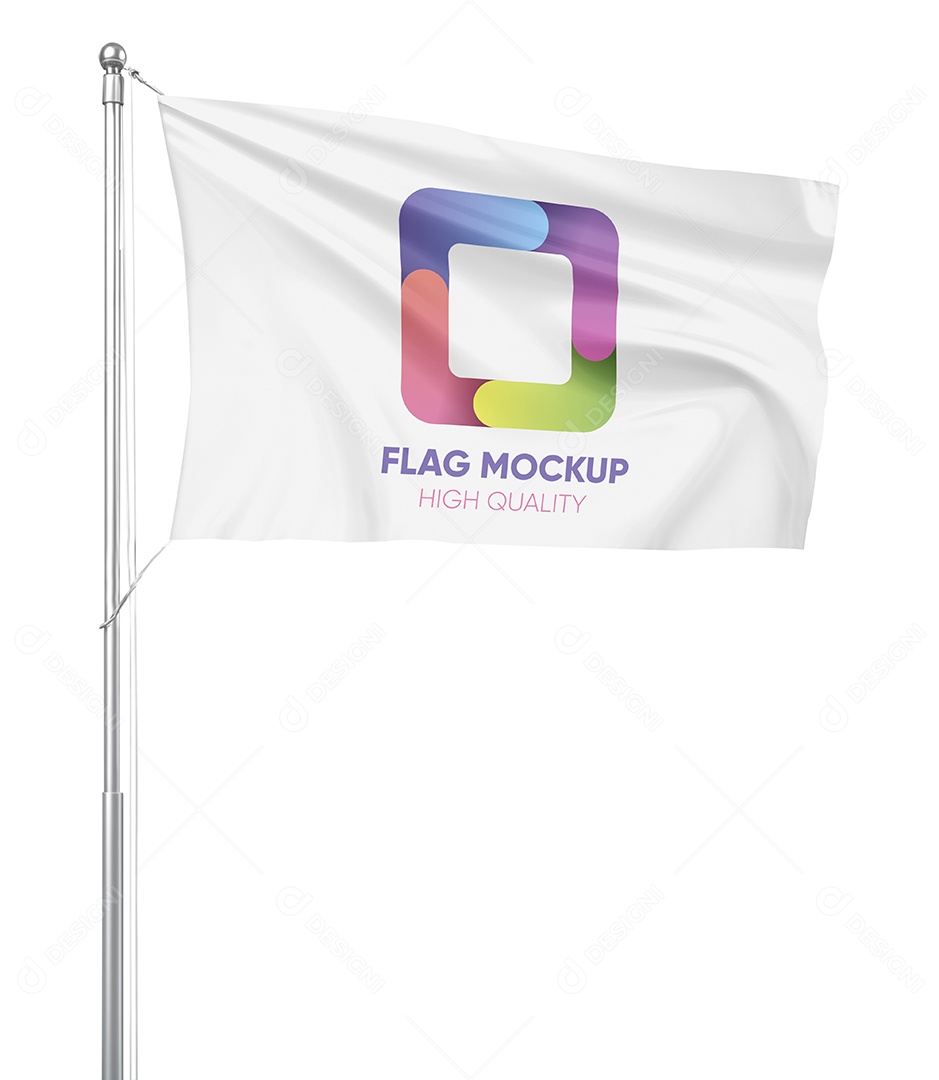 Mockup de Bandeira PSD Editável