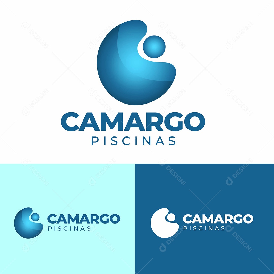 Modelo de Logo de Loja de Piscinas EPS Editável