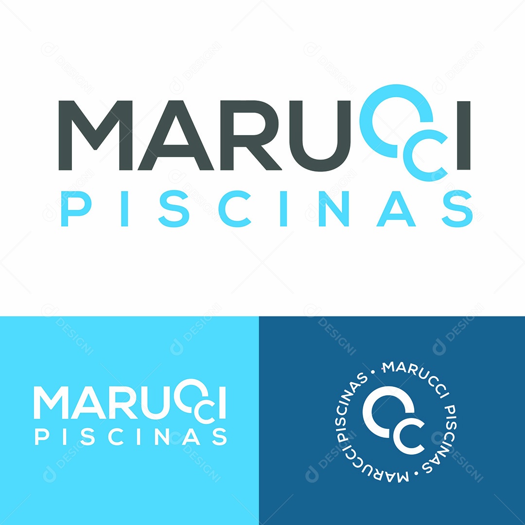 Modelo de Logo de Loja de Piscinas EPS Editável