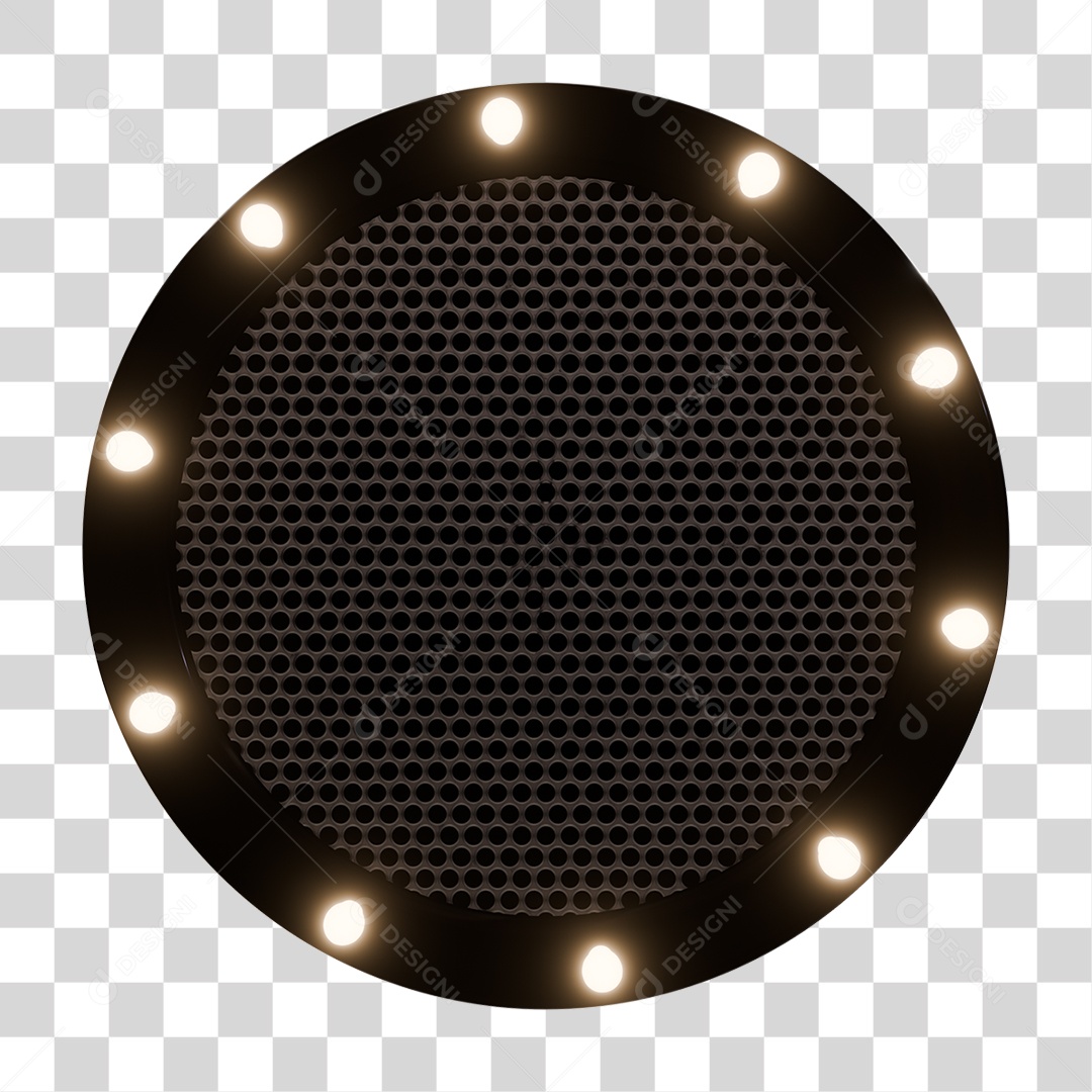 Elemento 3D Círculo Luminoso para Composição PNG Transparente