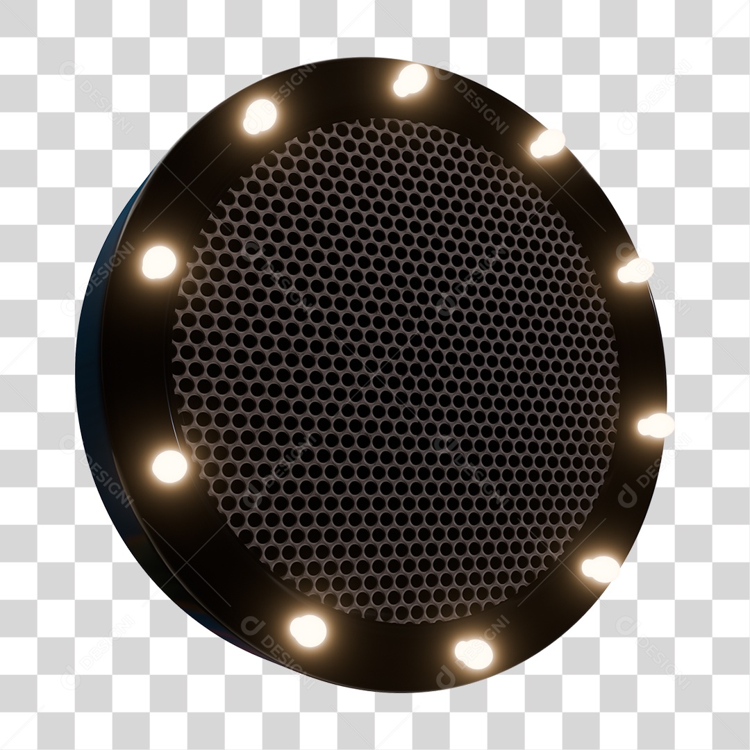 Elemento 3D Círculo Luminoso para Composição PNG Transparente