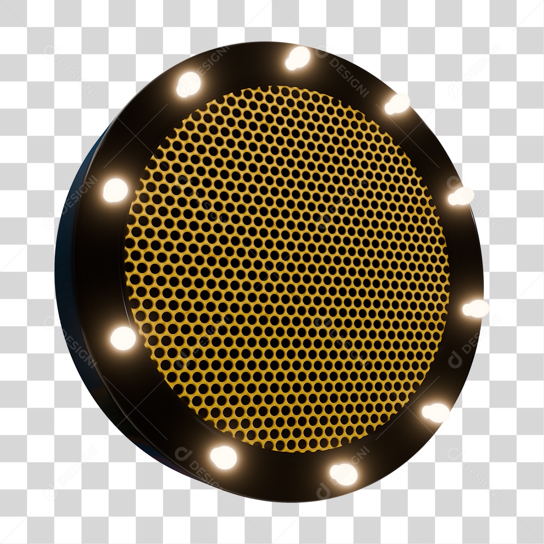 Elemento 3D Círculo Luminoso para Composição PNG Transparente