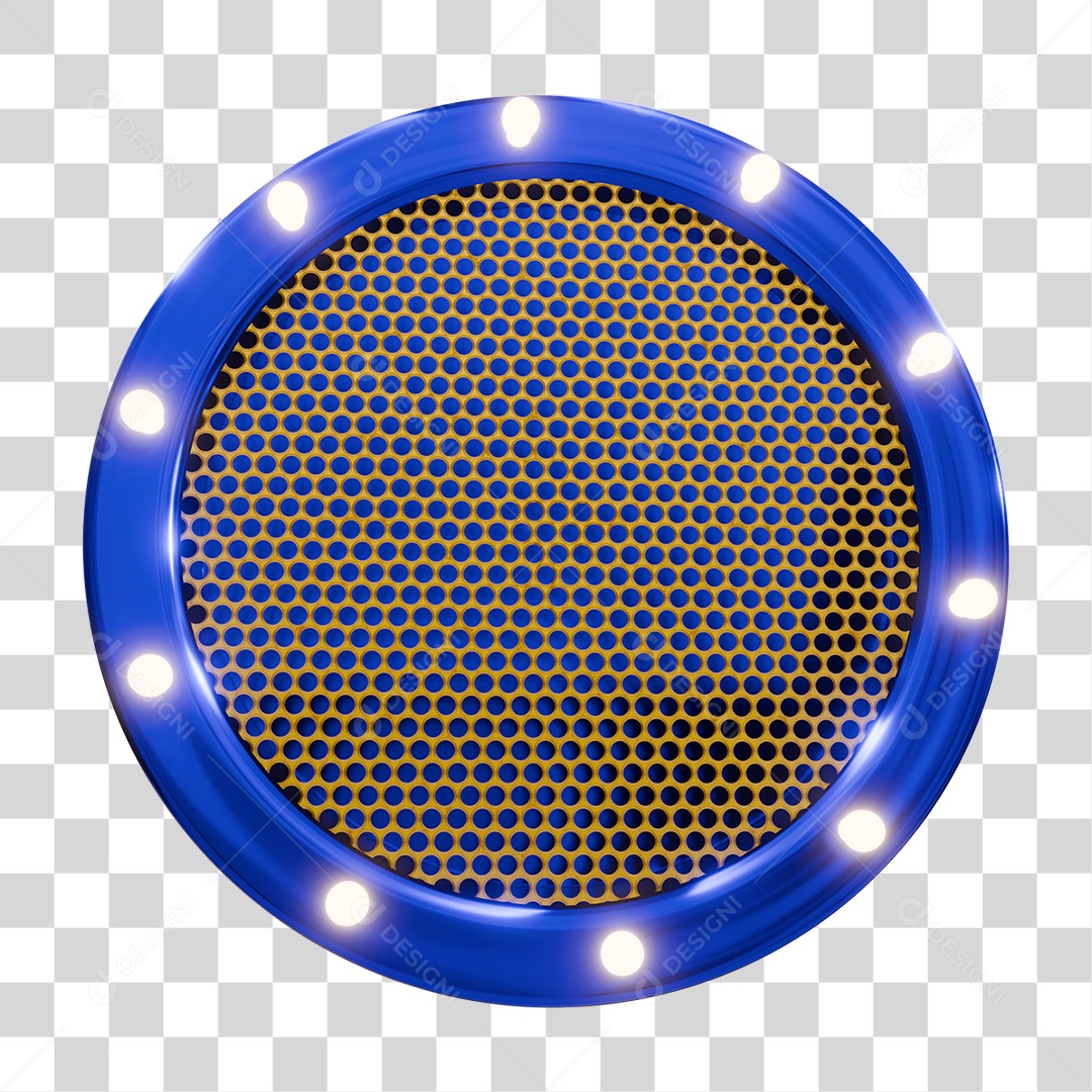 Elemento 3D Círculo Luminoso para Composição PNG Transparente
