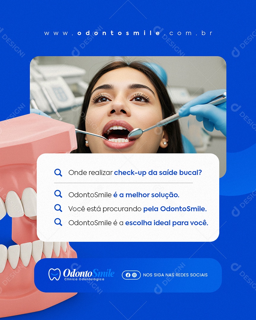 Clínica Odontológica Pequisas Social Media PSD Editável