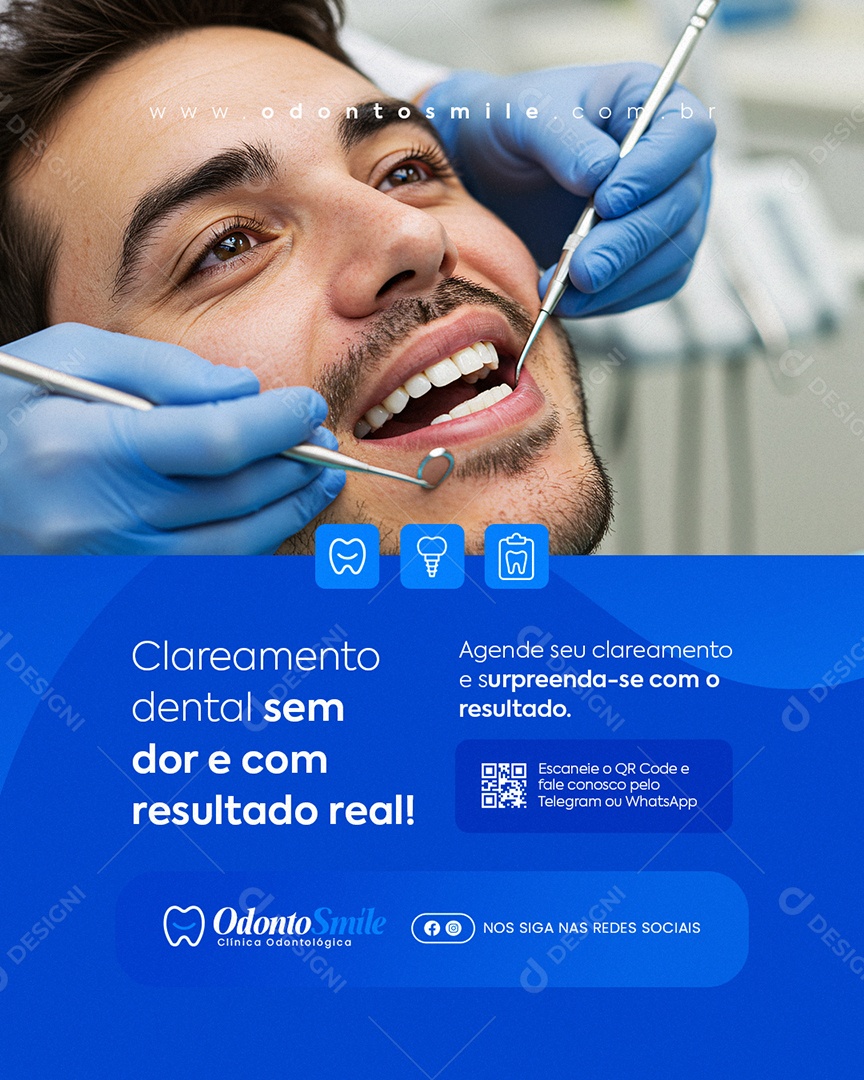 Clínica Odontológica Claremento Dental Social Media PSD Editável