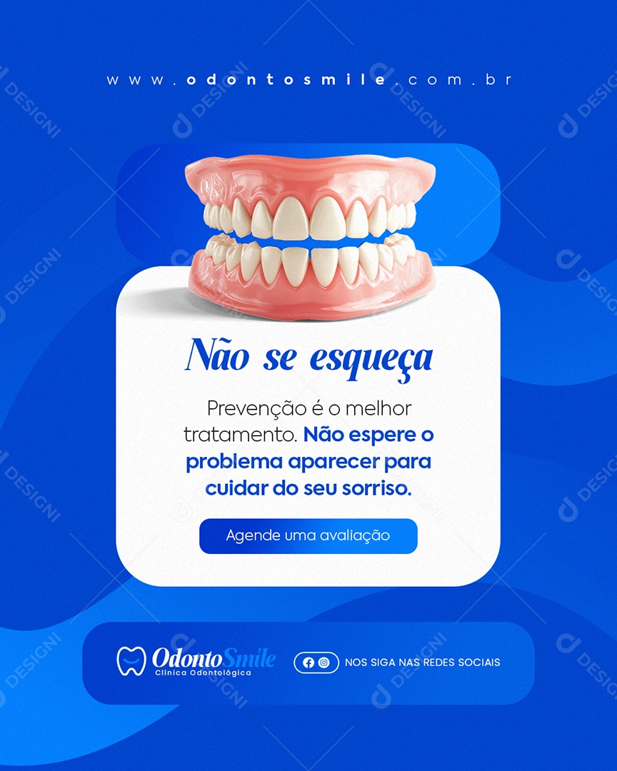 Clínica Odontológica Prevenção é o Melhor Tratamento Social Media PSD Editável
