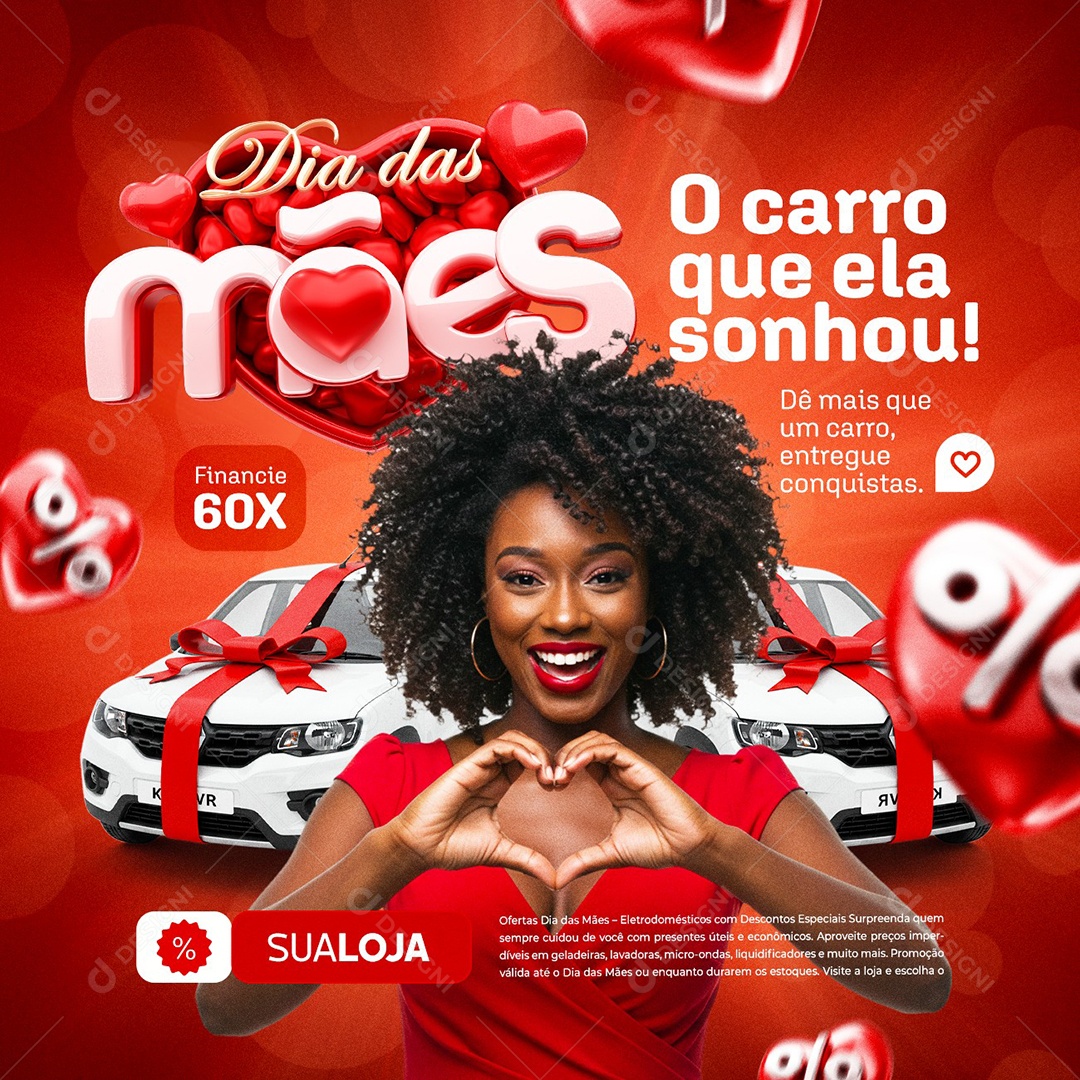 Dia das Mães Concessionária O Carro Que Ela Sonhou Social Media PSD Editável