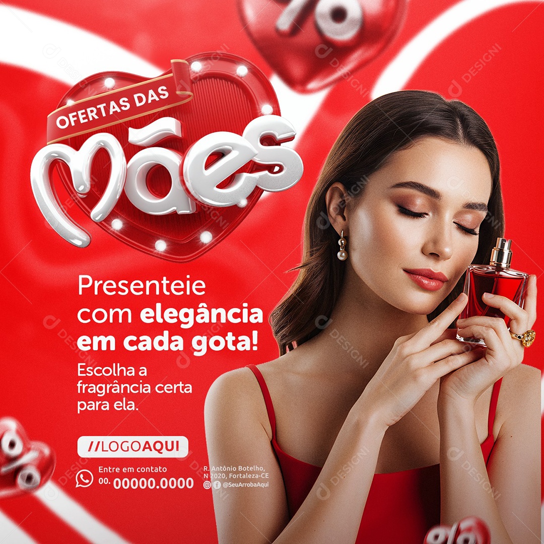 Ofertas das Mães Presenteie com Elegância em Cada Gota Social Media PSD Editável