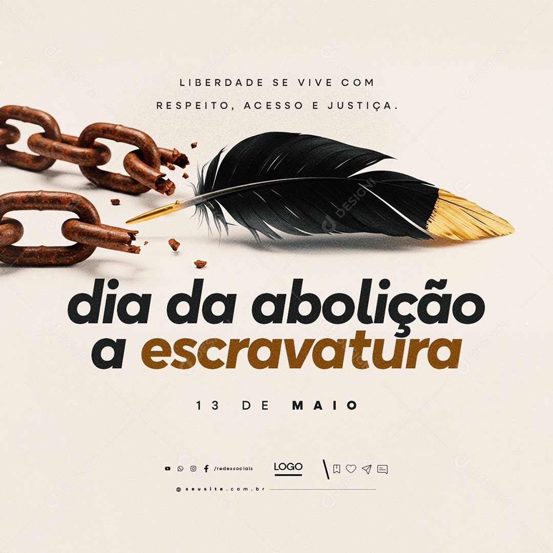 Social Media Dia da Abolição da Escravatura 13 de Maio PSD Editável