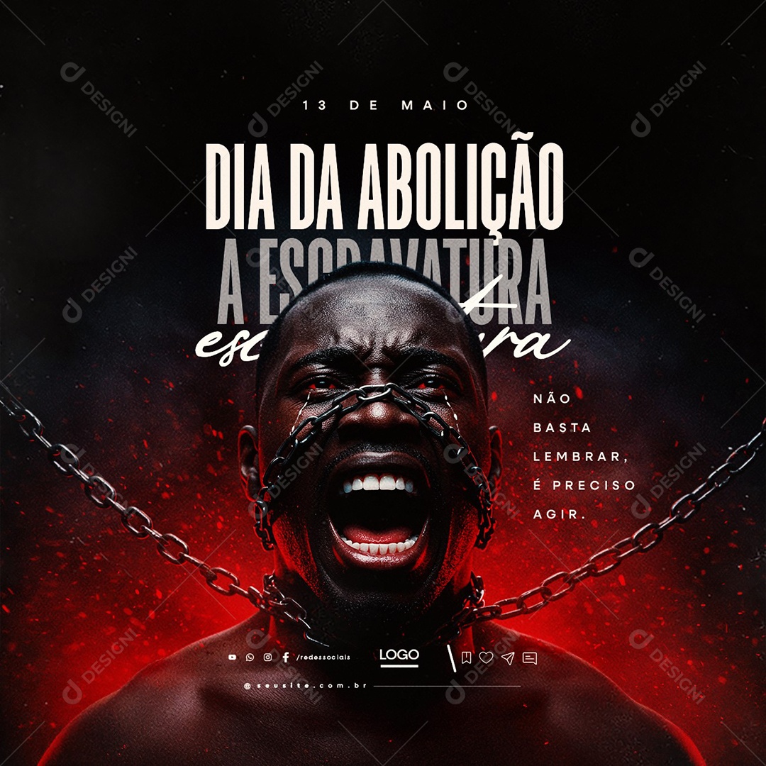 Social Media Dia da Abolição da Escravatura 13 de Maio PSD Editável