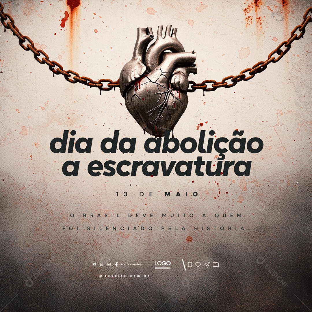 Social Media Dia da Abolição da Escravatura 13 de Maio PSD Editável