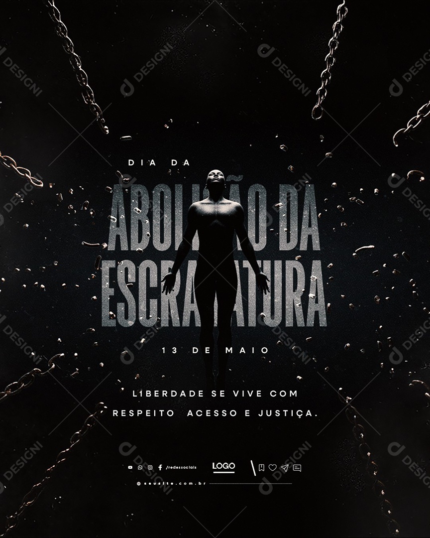 Social Media Dia da Abolição da Escravatura 13 de Maio PSD Editável