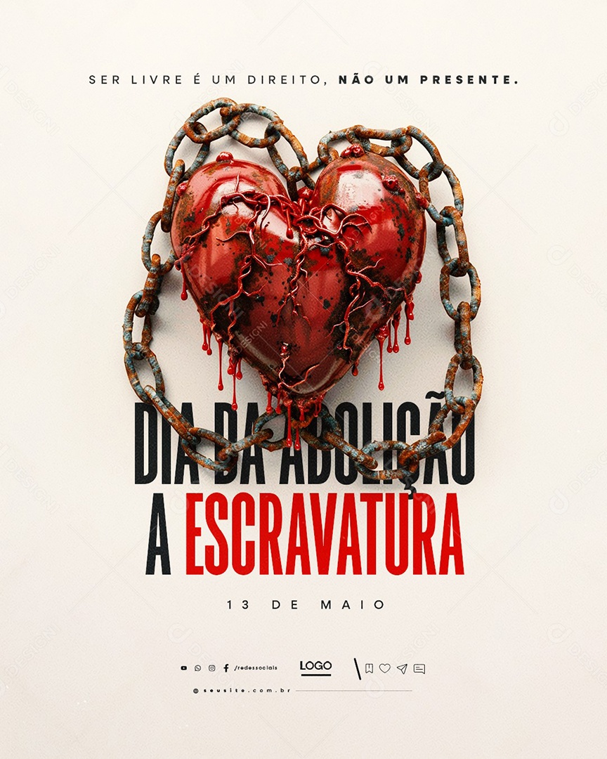Dia da Abolição da Escravatura 13 de Maio Social Media PSD Editável