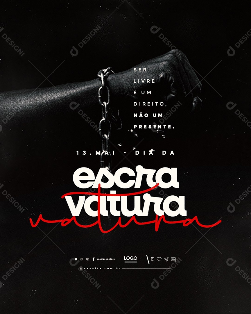 Dia da Abolição da Escravatura 13 de Maio Social Media PSD Editável