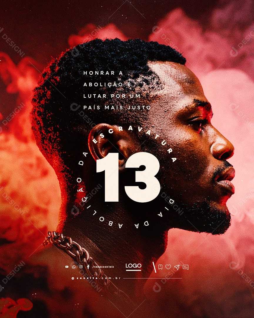 Dia da Abolição da Escravatura 13 de Maio Social Media PSD Editável