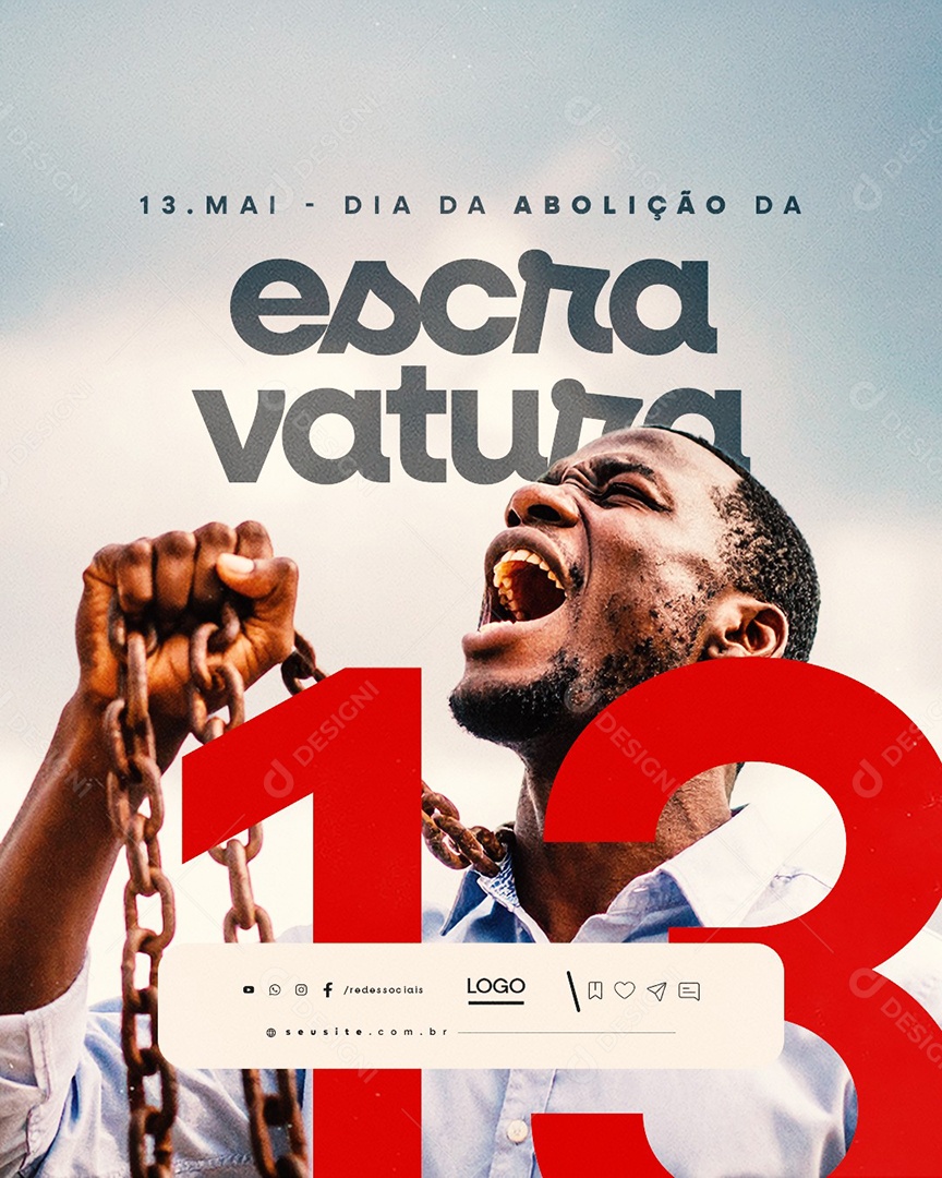 Dia da Abolição da Escravatura 13 de Maio Social Media PSD Editável