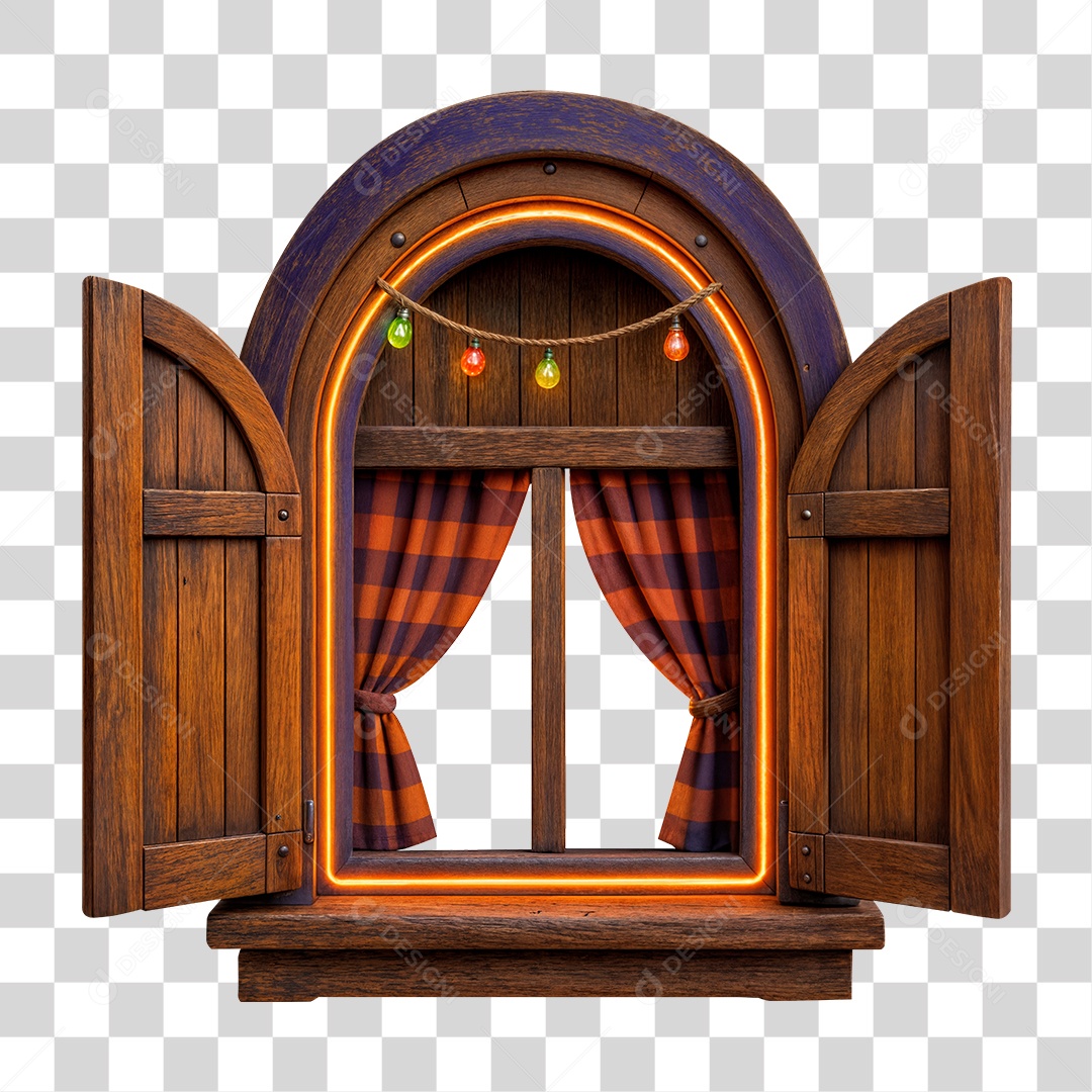 Janela Decorativa de Festa Junina PNG Transparente