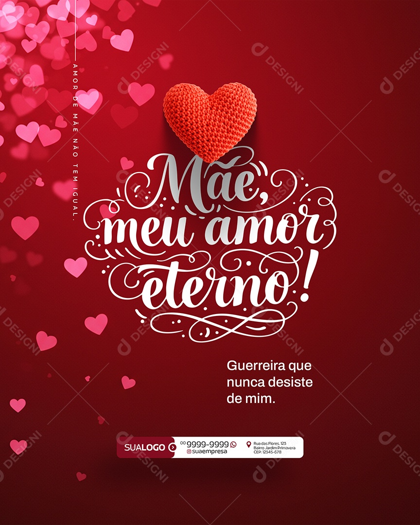 Feliz Dia das Mães 11 de Maio Mãe Meu Amor Eterno Social Media PSD Editável