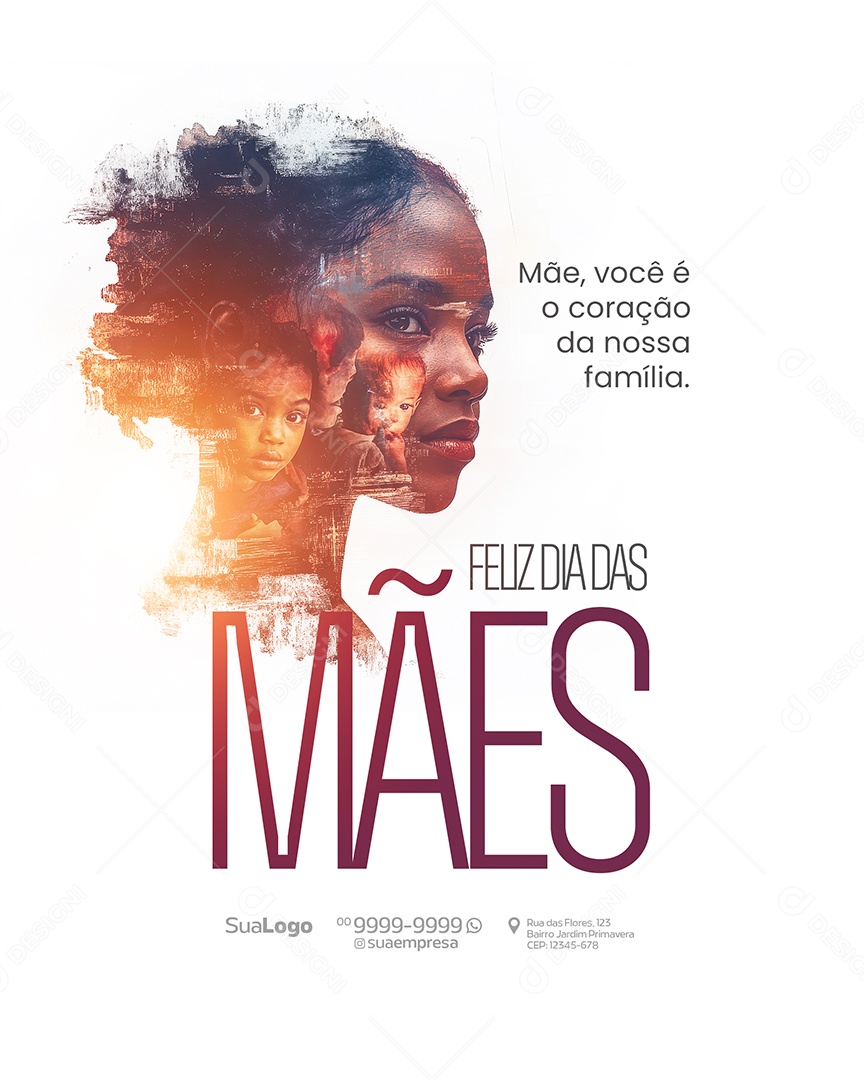 Feliz Dia das Mães 11 de Maio Você é Coração Social Media PSD Editável