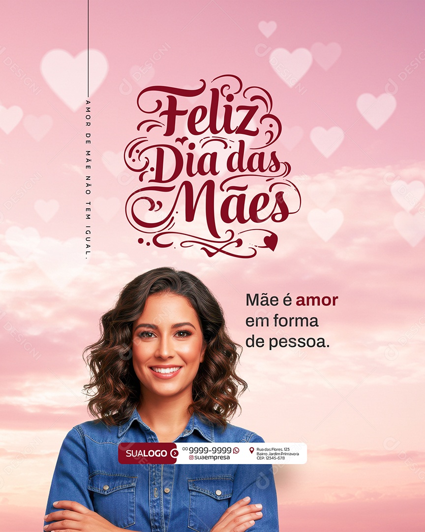 Feliz Dia das Mães 11 de Maio Mãe é Amor Social Media PSD Editável