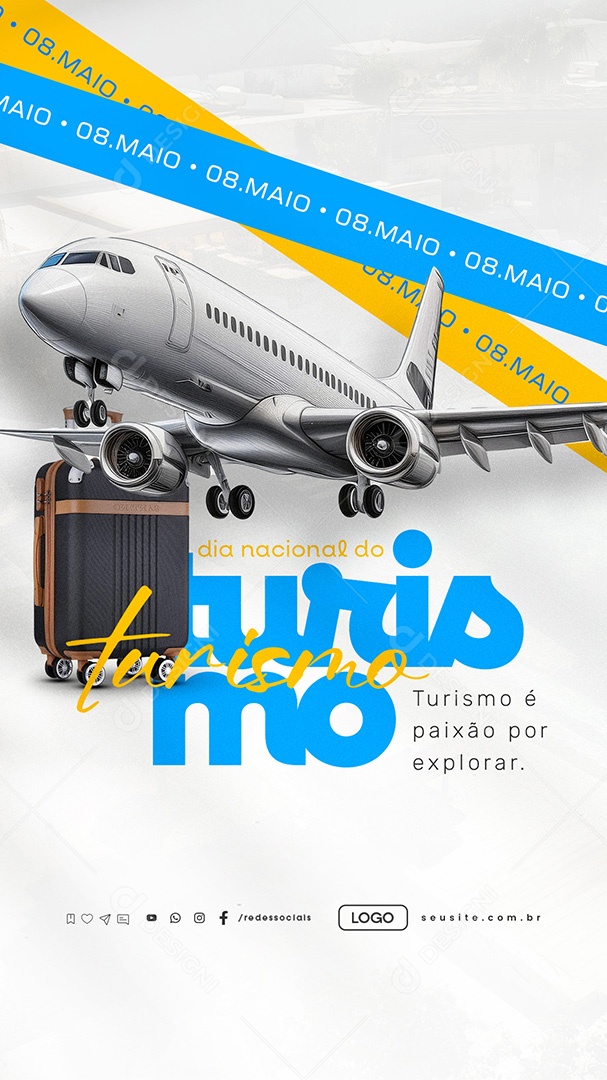 Story Dia Nacional do Turismo 08 de Maio Social Media PSD Editável
