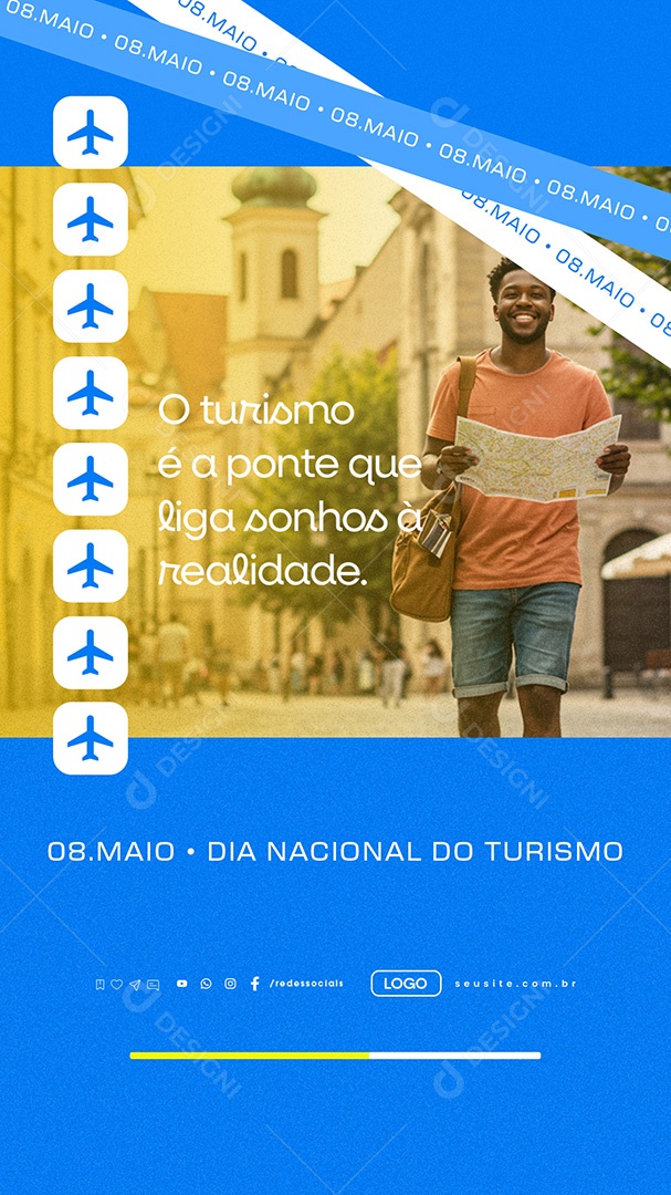 Story Dia Nacional do Turismo 08 de Maio Social Media PSD Editável