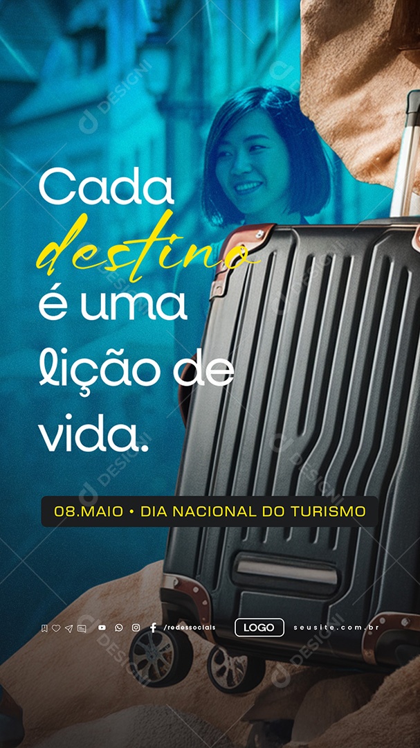 Story Dia Nacional do Turismo 08 de Maio Social Media PSD Editável