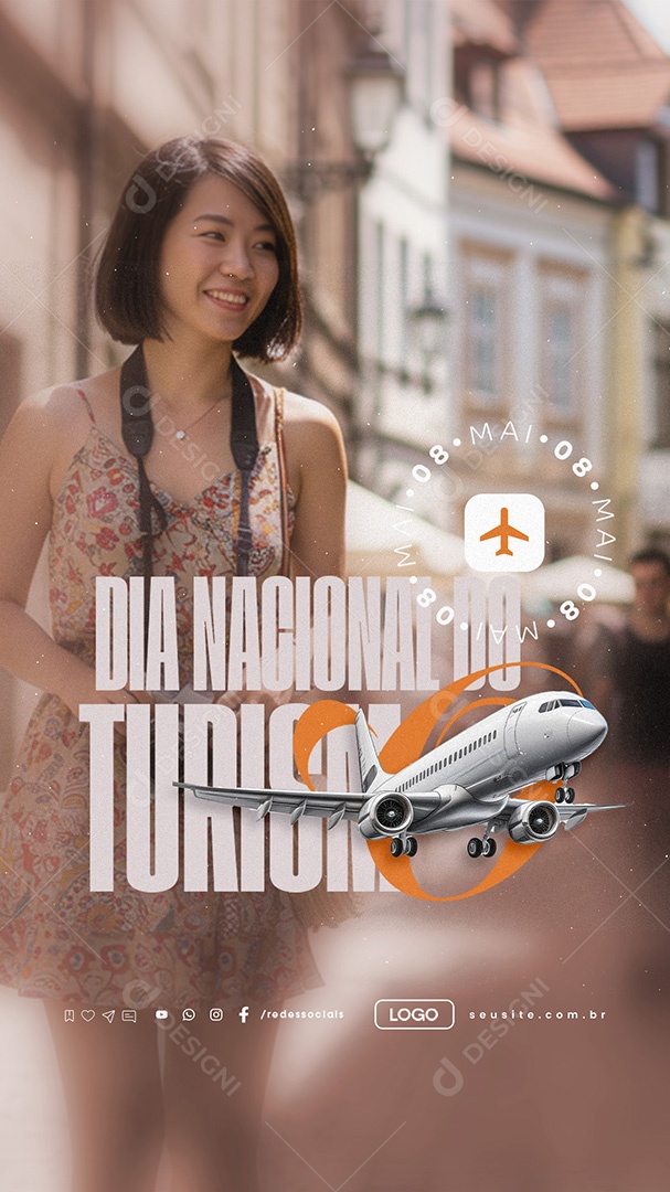 Story Dia Nacional do Turismo 08 de Maio Social Media PSD Editável