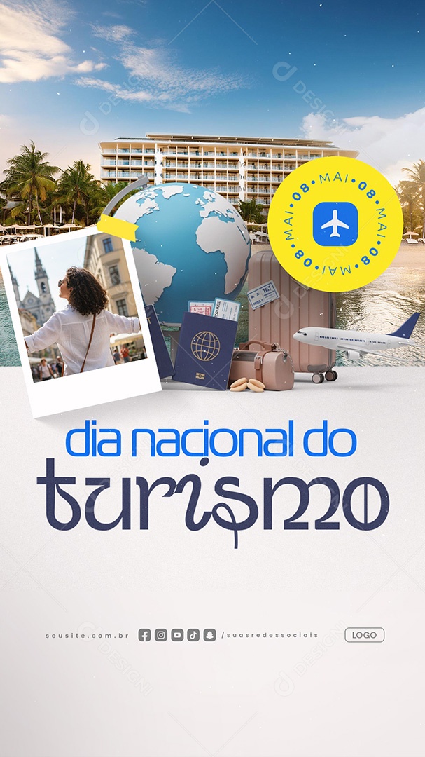 Story Dia Nacional do Turismo 08 de Maio Social Media PSD Editável