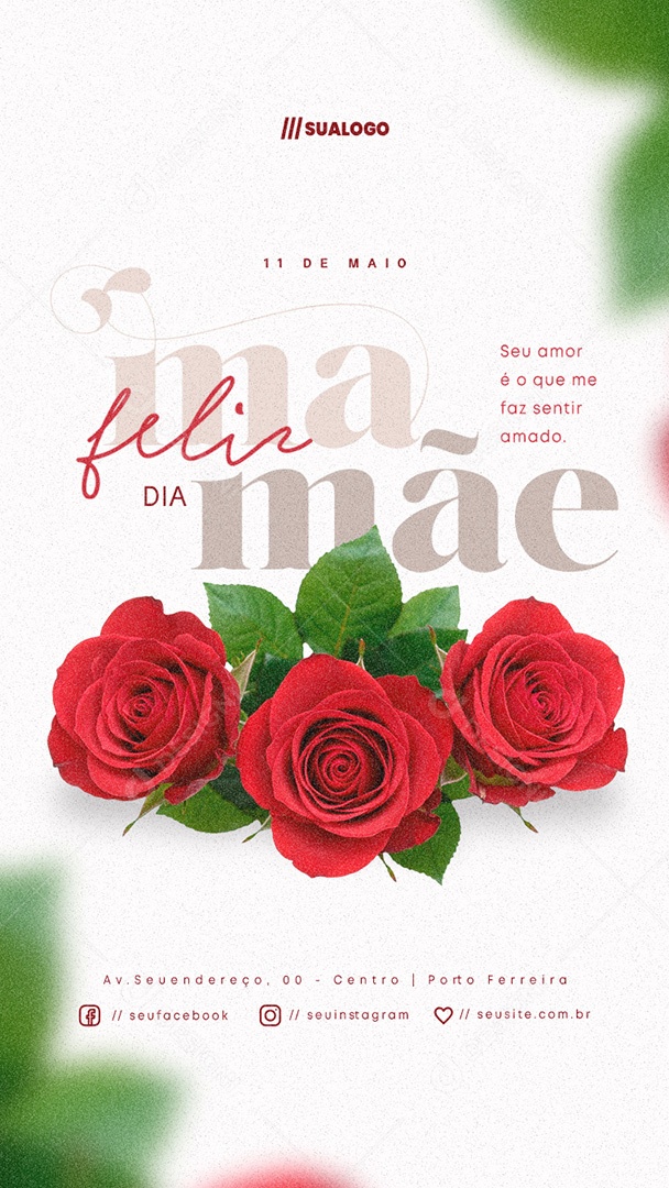 Story Feliz Dia das Mães 11 de Maio Social Media PSD Editável