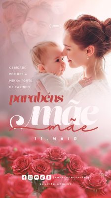 Story Feliz Dia das Mães 11 de Maio Social Media PSD Editável