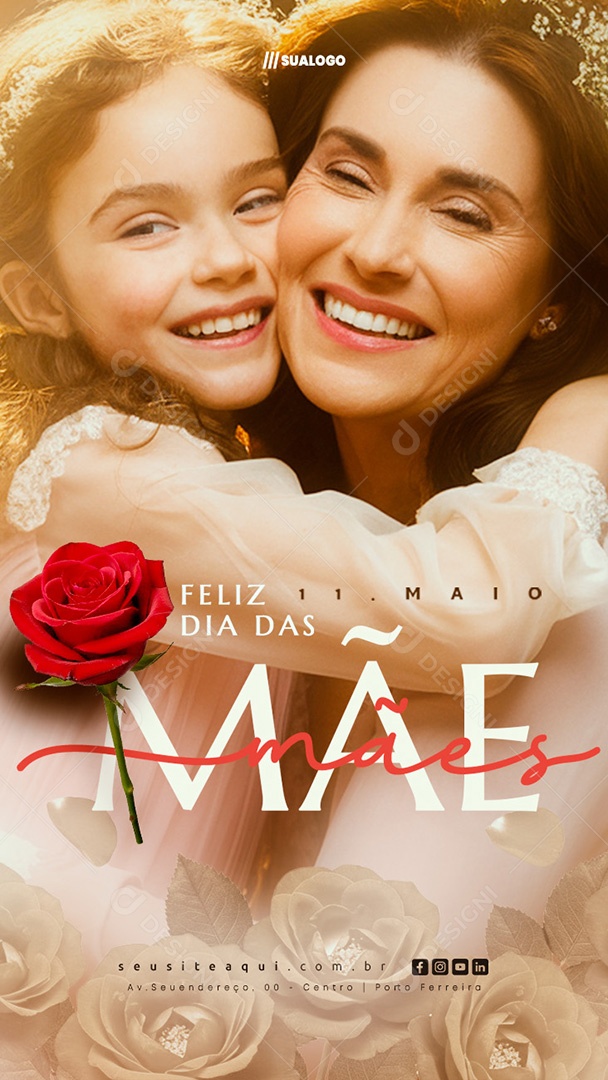 Story Feliz Dia das Mães 11 de Maio Social Media PSD Editável