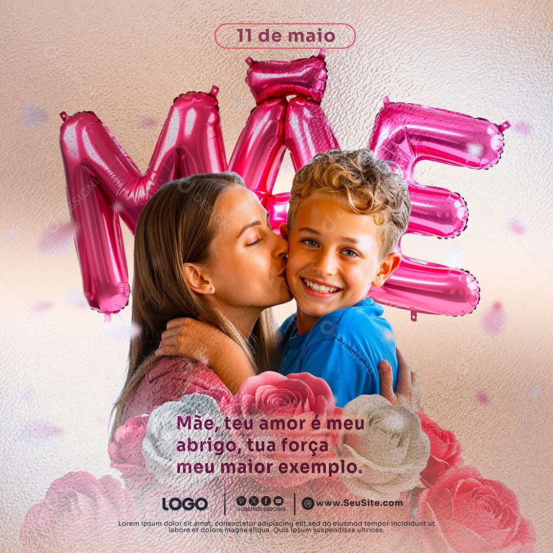 Feliz Dia das Mães 11 de Maio Social Media PSD Editável