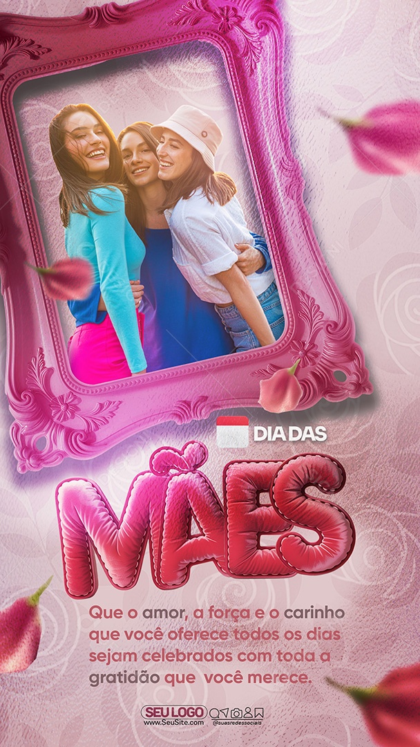 Story Feliz Dia das Mães 11 de Maio Social Media PSD Editável