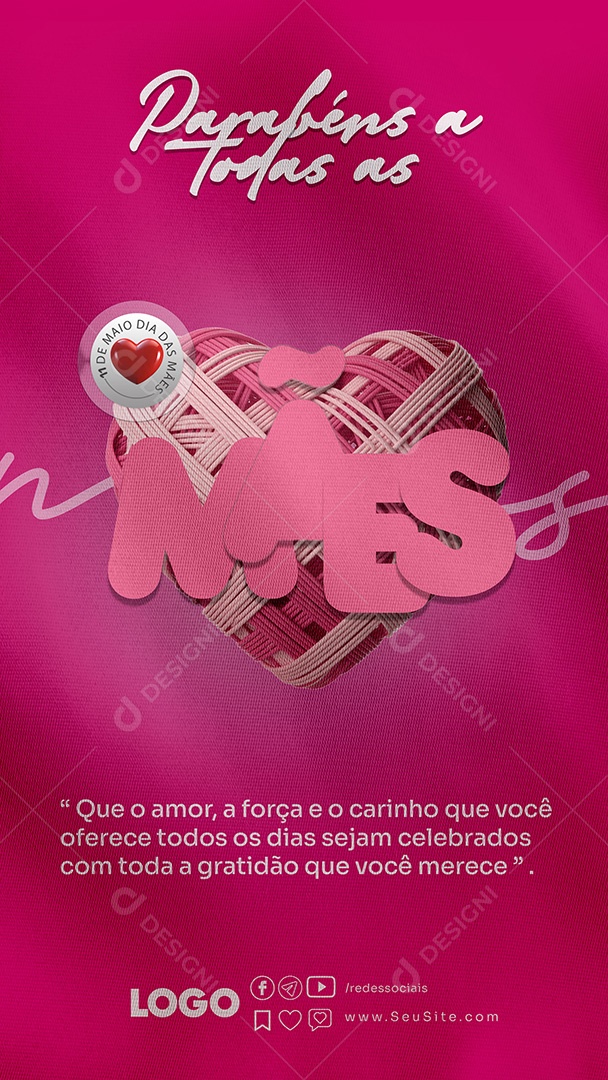 Story Feliz Dia das Mães 11 de Maio Social Media PSD Editável