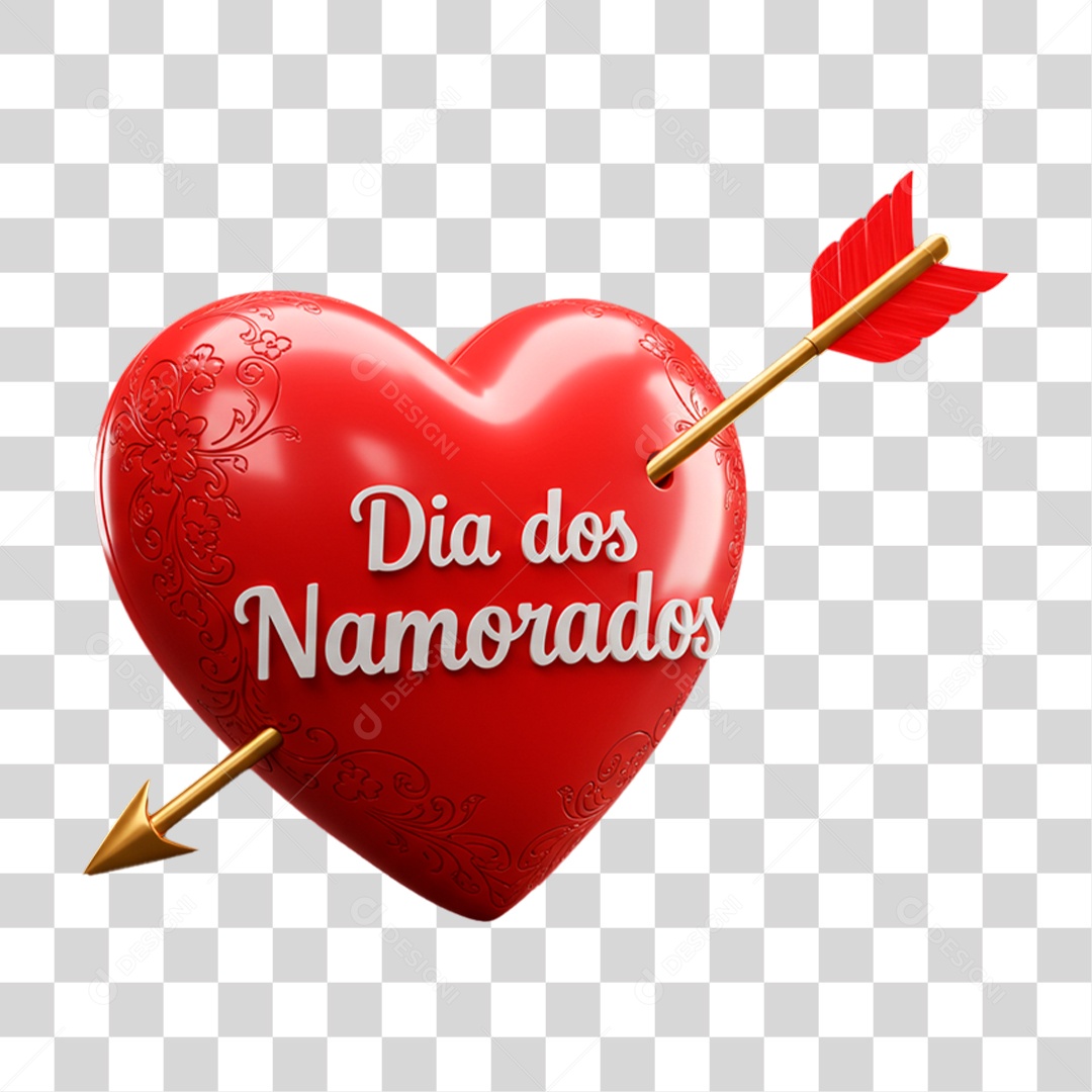 Selo 3D Dia dos Namorados PNG Transparente